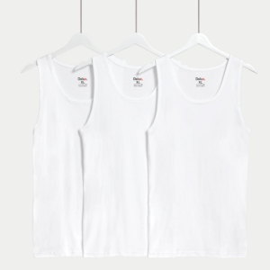 White Sleeveless Undershirts