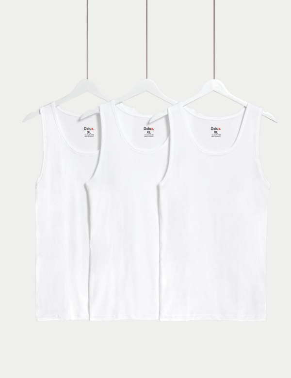 White Sleeveless Undershirts